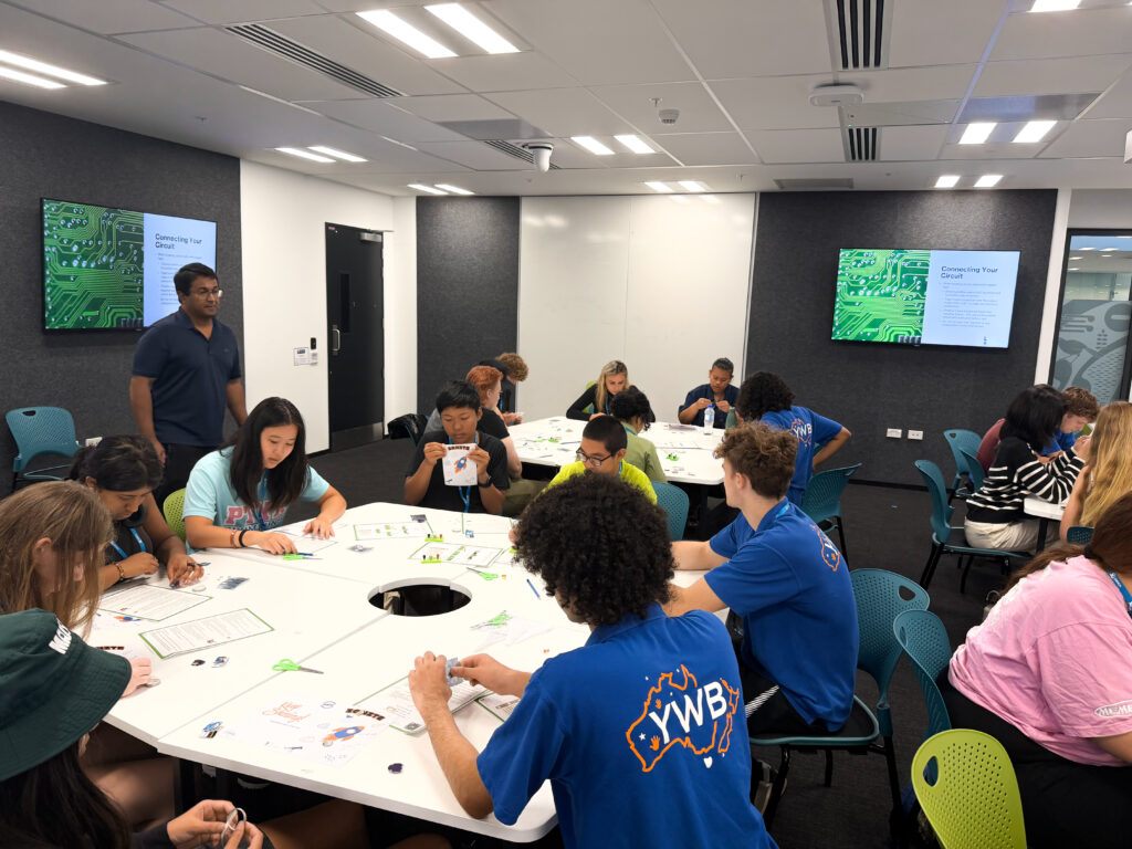 Children participating in a STEM workshop at Little Engineers classroom.