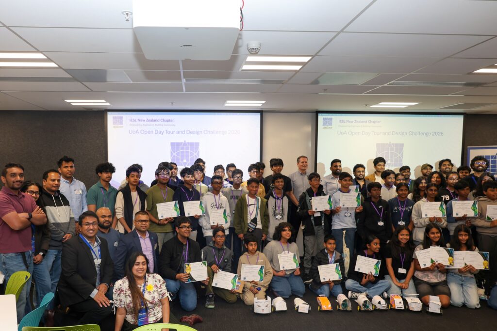 Group of students and teachers at UoA Open Day Tour & Design Challenge 2026.