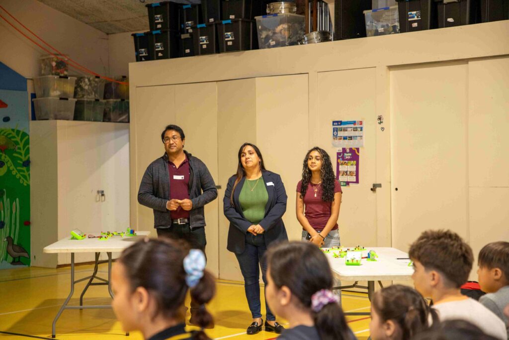 Youth tech workshop with students and instructors at Little Engineers.
